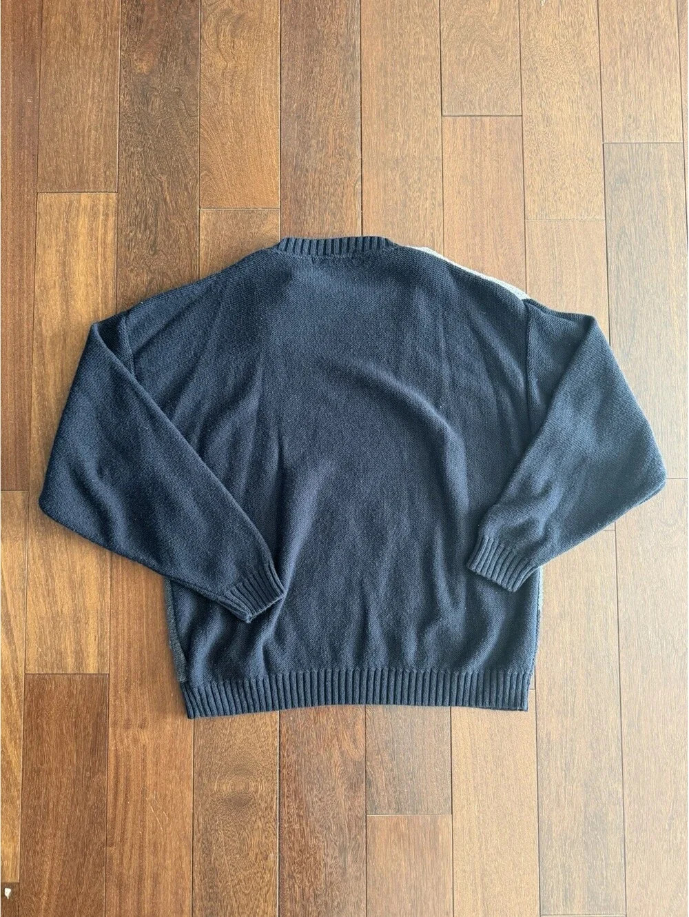 Vintage 90s Liberty Sweaters Patchwork Knit Crewneck Men’s XL USA Made Dadcore